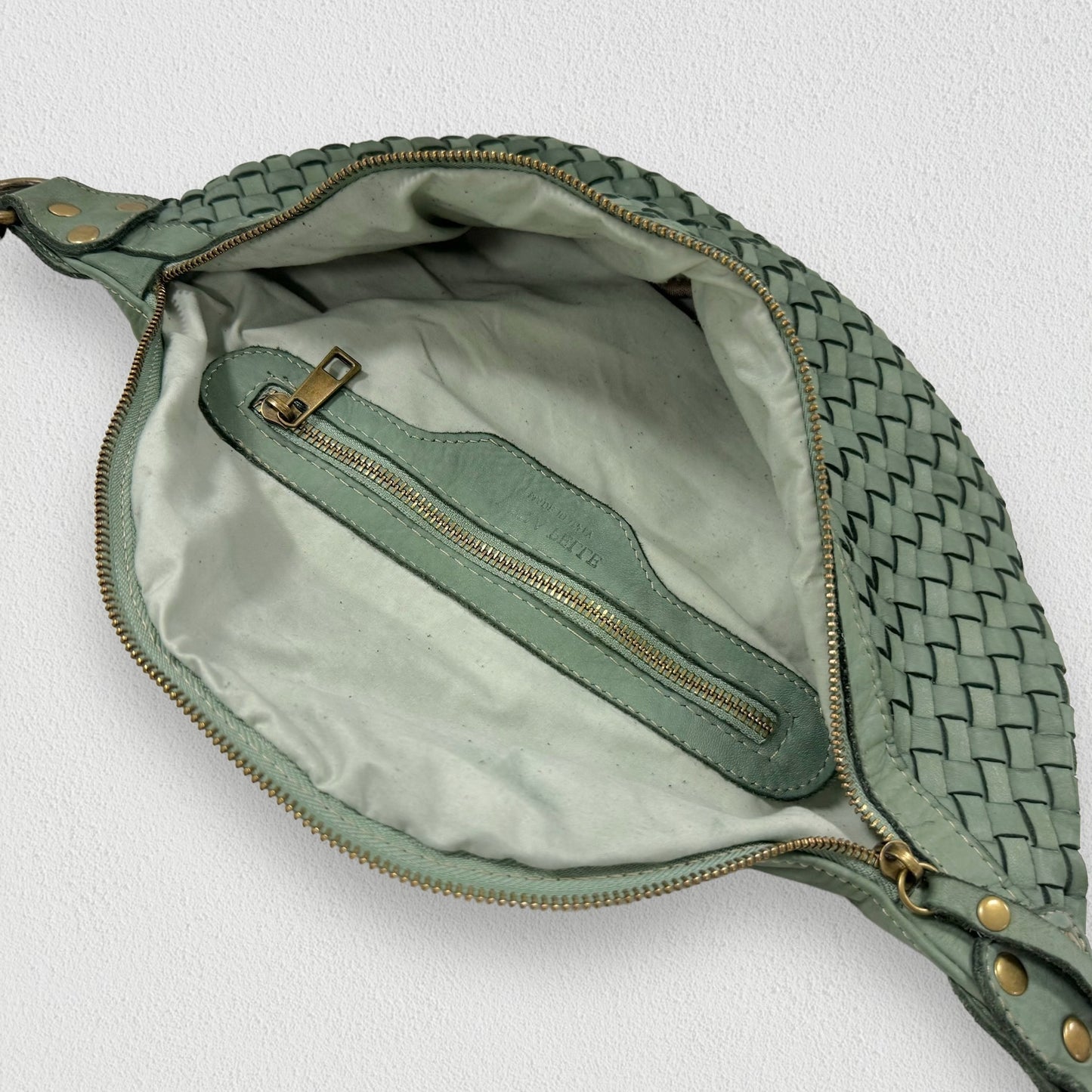 Geflochtene XL Bauchtasche Premium Leder - LILY