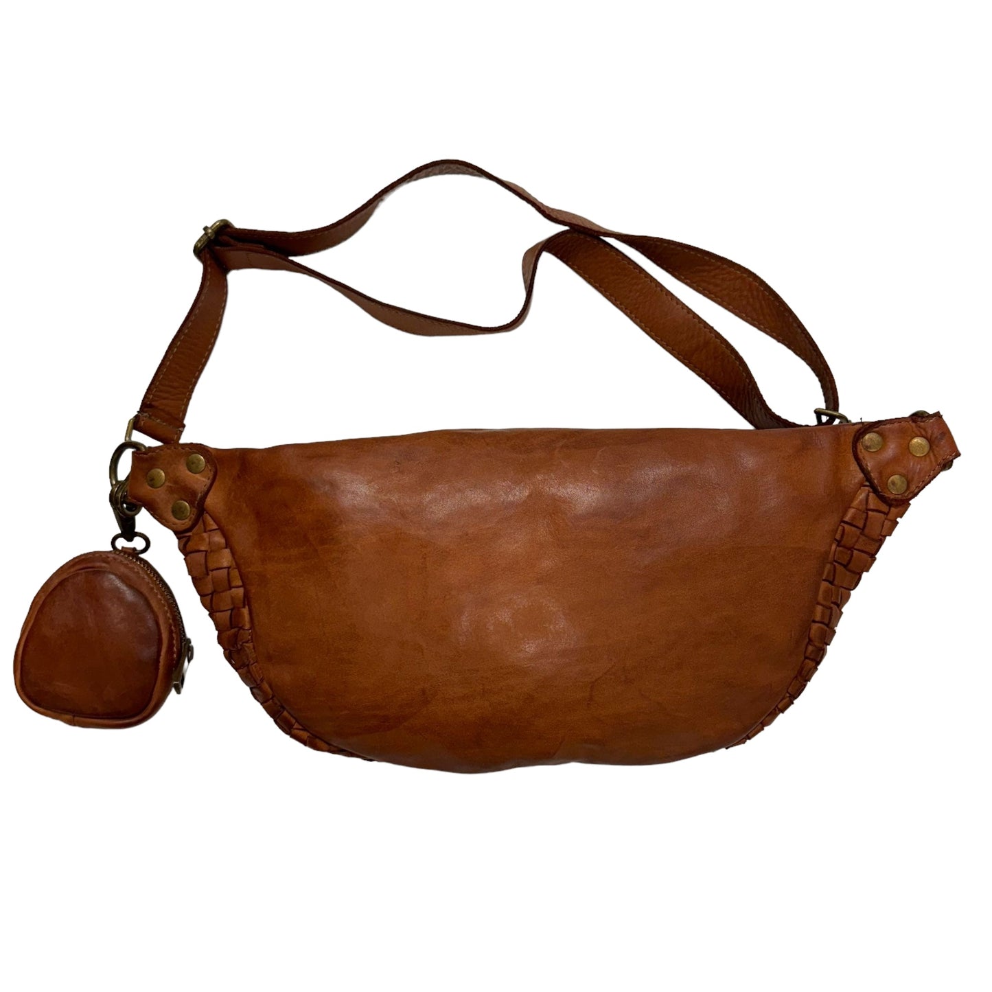 Geflochtene XL Bauchtasche Premium Leder - LILY