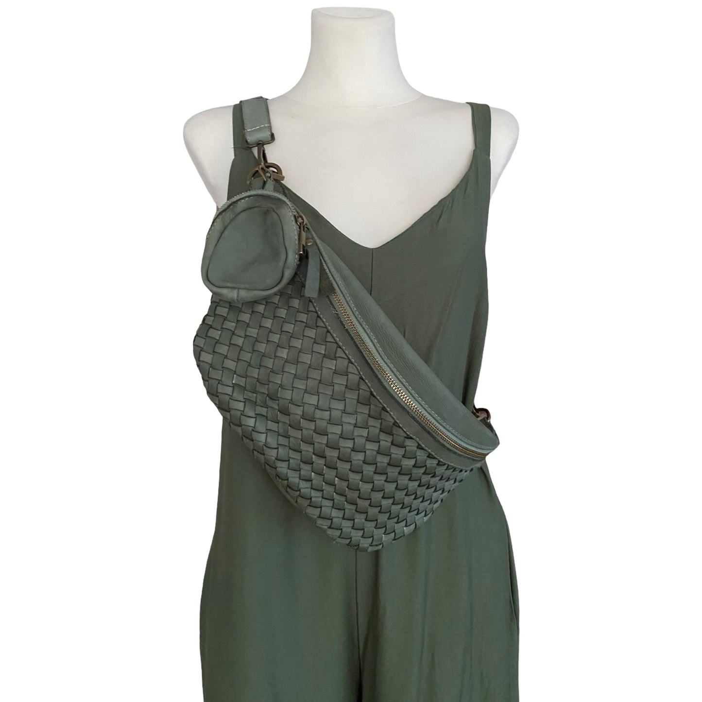 Geflochtene XL Bauchtasche Premium Leder - LILY