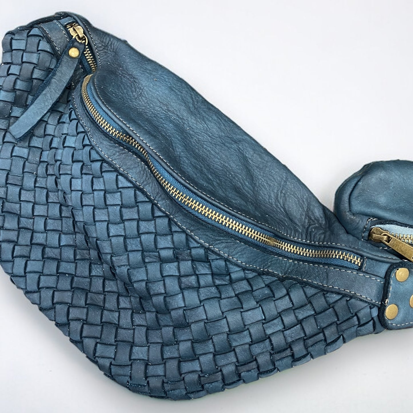Geflochtene XL Bauchtasche Premium Leder - LILY