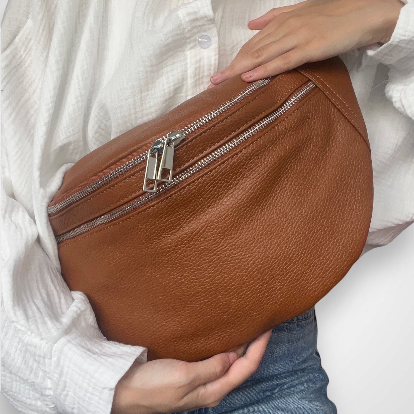 XL Crossbody Bag Leder - LEONA