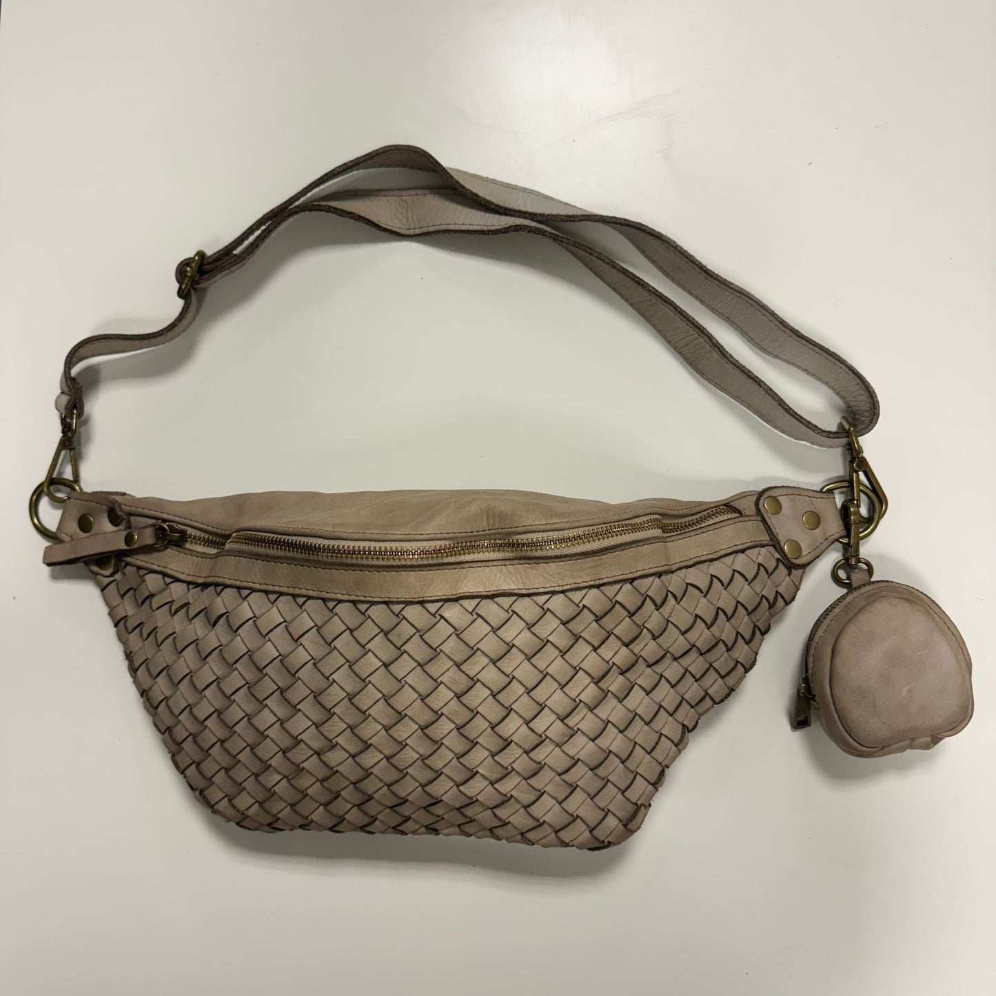 Geflochtene XL Bauchtasche Premium Leder - LILY