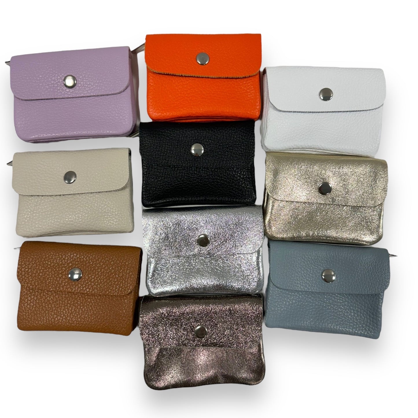 Bauchtasche Leder mit Geldbörse - und Reißverschluss silber