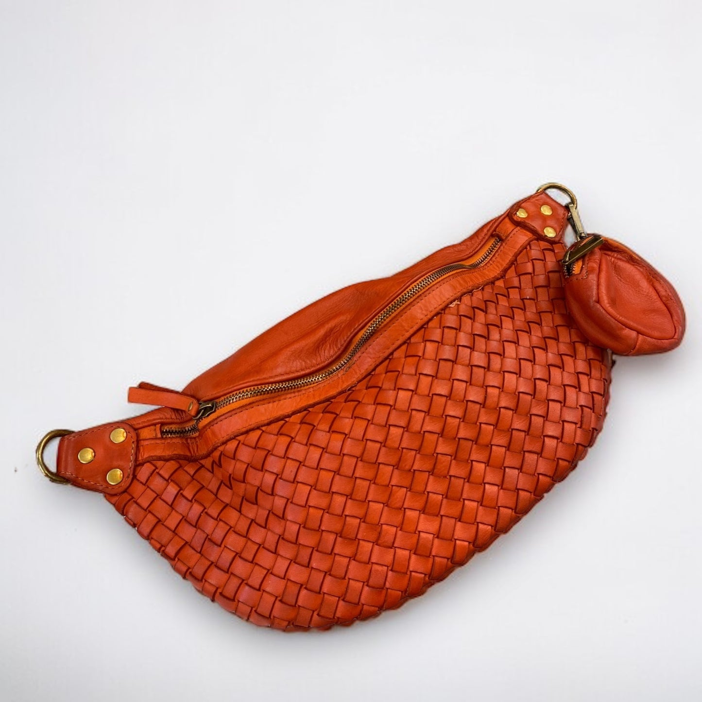 Geflochtene XL Bauchtasche Premium Leder - LILY