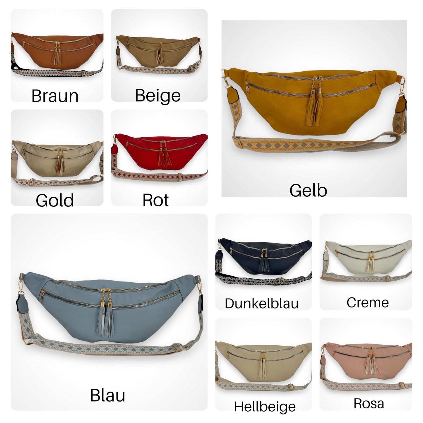 XXL Crossbody Bag - VEGAN - 12 Farben - TURBO