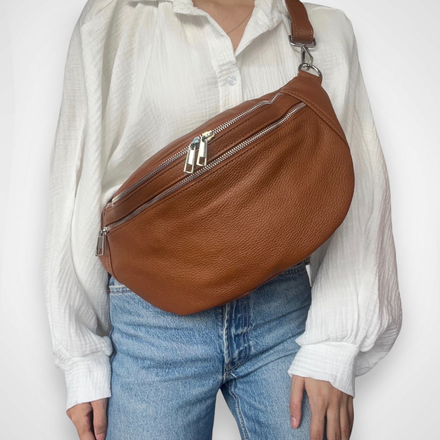 XL Crossbody Bag Leder - LEONA