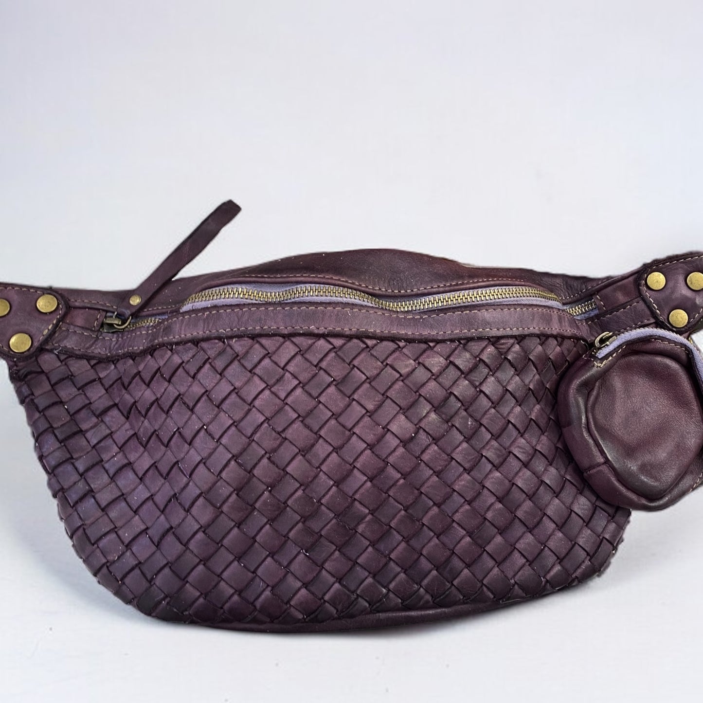 Geflochtene XL Bauchtasche Premium Leder - LILY