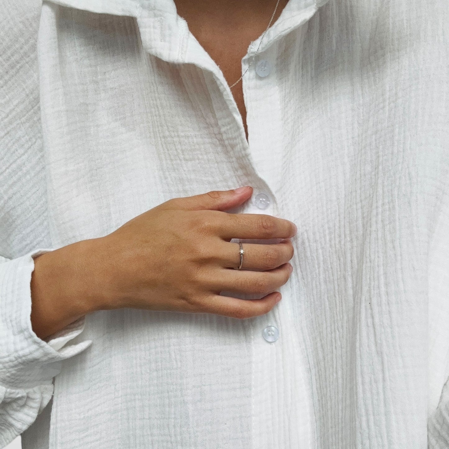 Oversize Musselinbluse Lang - Weiß