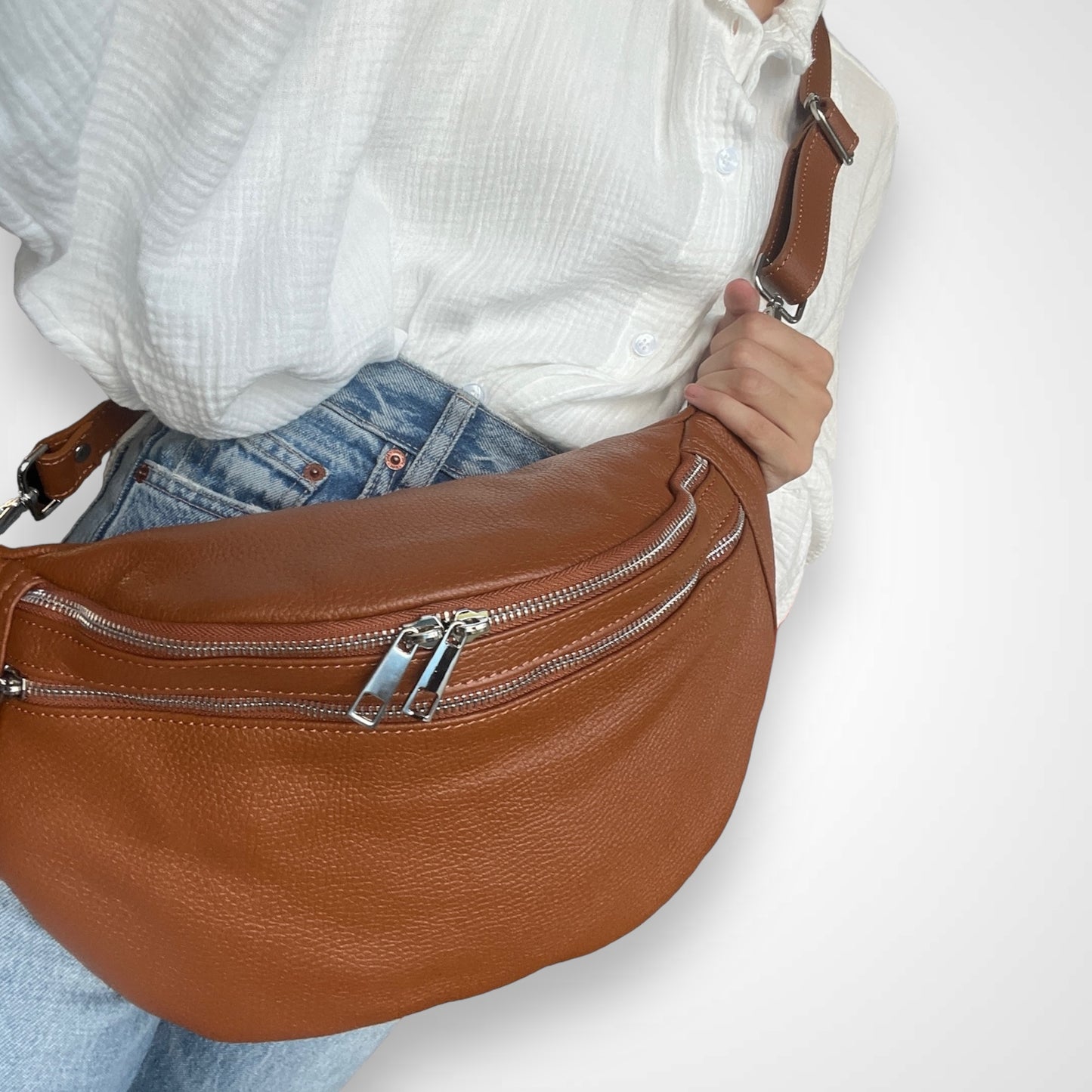 XL Crossbody Bag Leder - LEONA