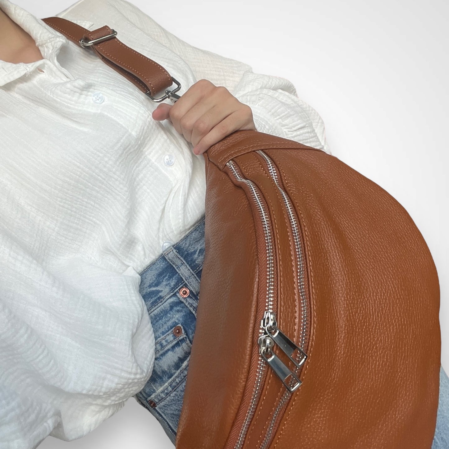XL Crossbody Bag Leder - LEONA