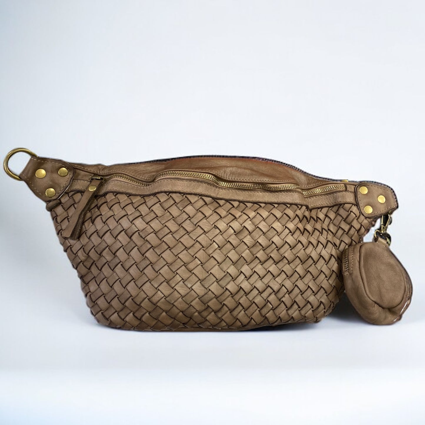 Geflochtene XL Bauchtasche Premium Leder - LILY
