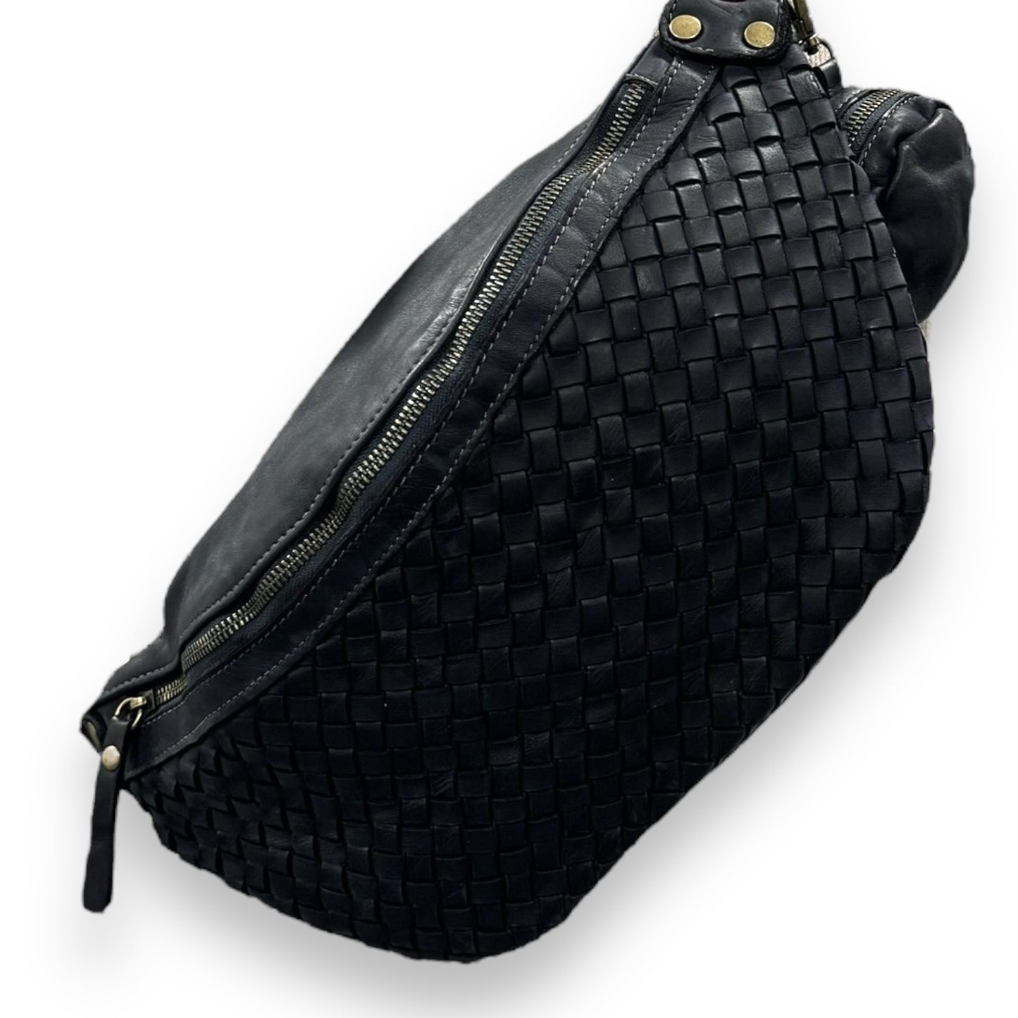 Geflochtene XL Bauchtasche Premium Leder - LILY