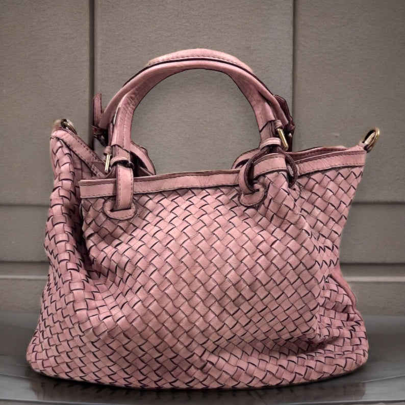 Geflochtene XXL Handtasche - Premium Leder - HOLLY