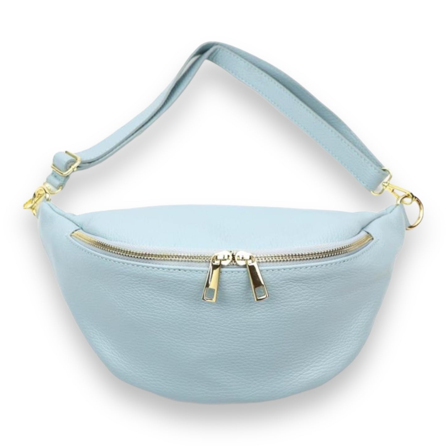 XL Bauchtasche Leder mit goldenem Reißverschluss - BELLA