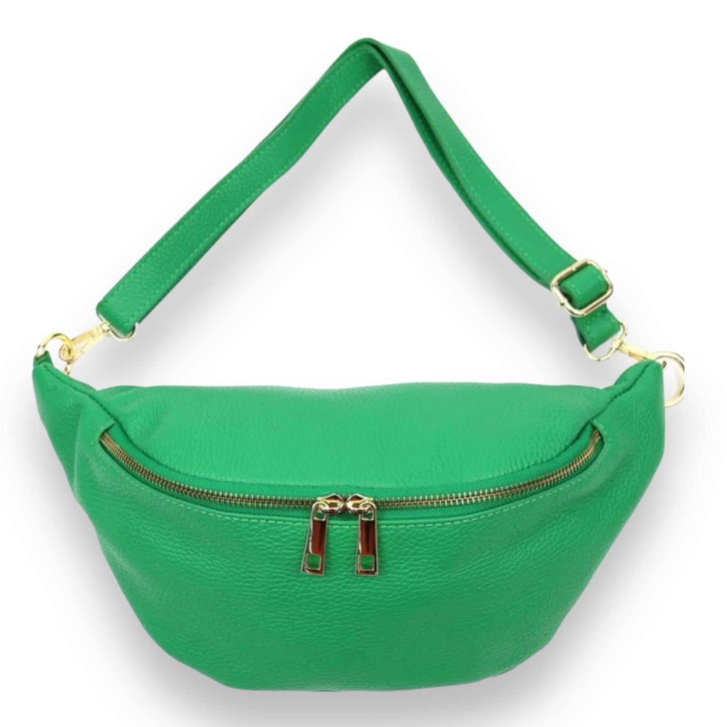 XL Bauchtasche Leder mit goldenem Reißverschluss - BELLA
