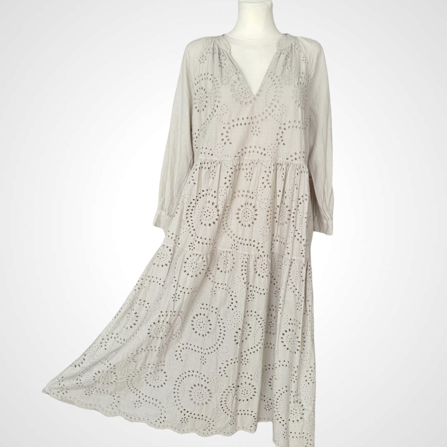 Boho Maxikleid mit Broderie Anglaise - ARIA