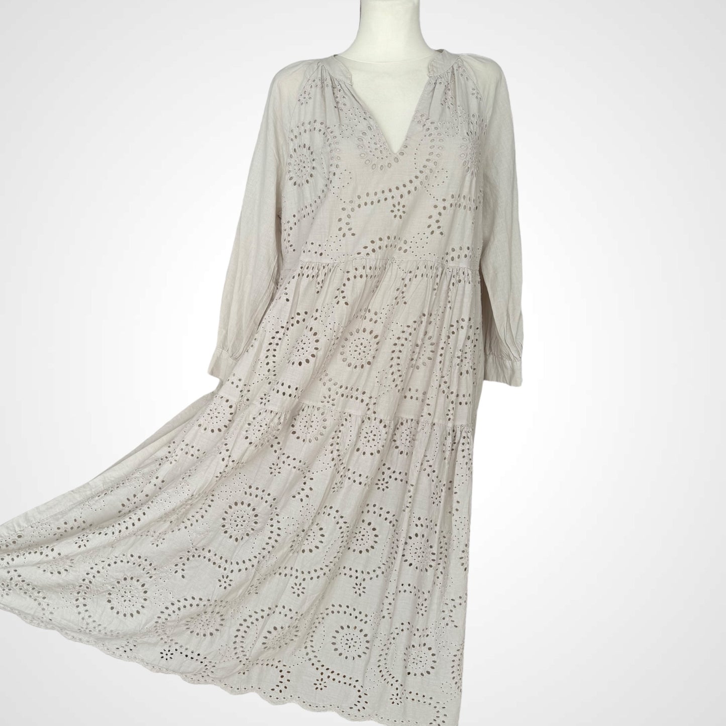 Boho Maxikleid mit Broderie Anglaise - ARIA