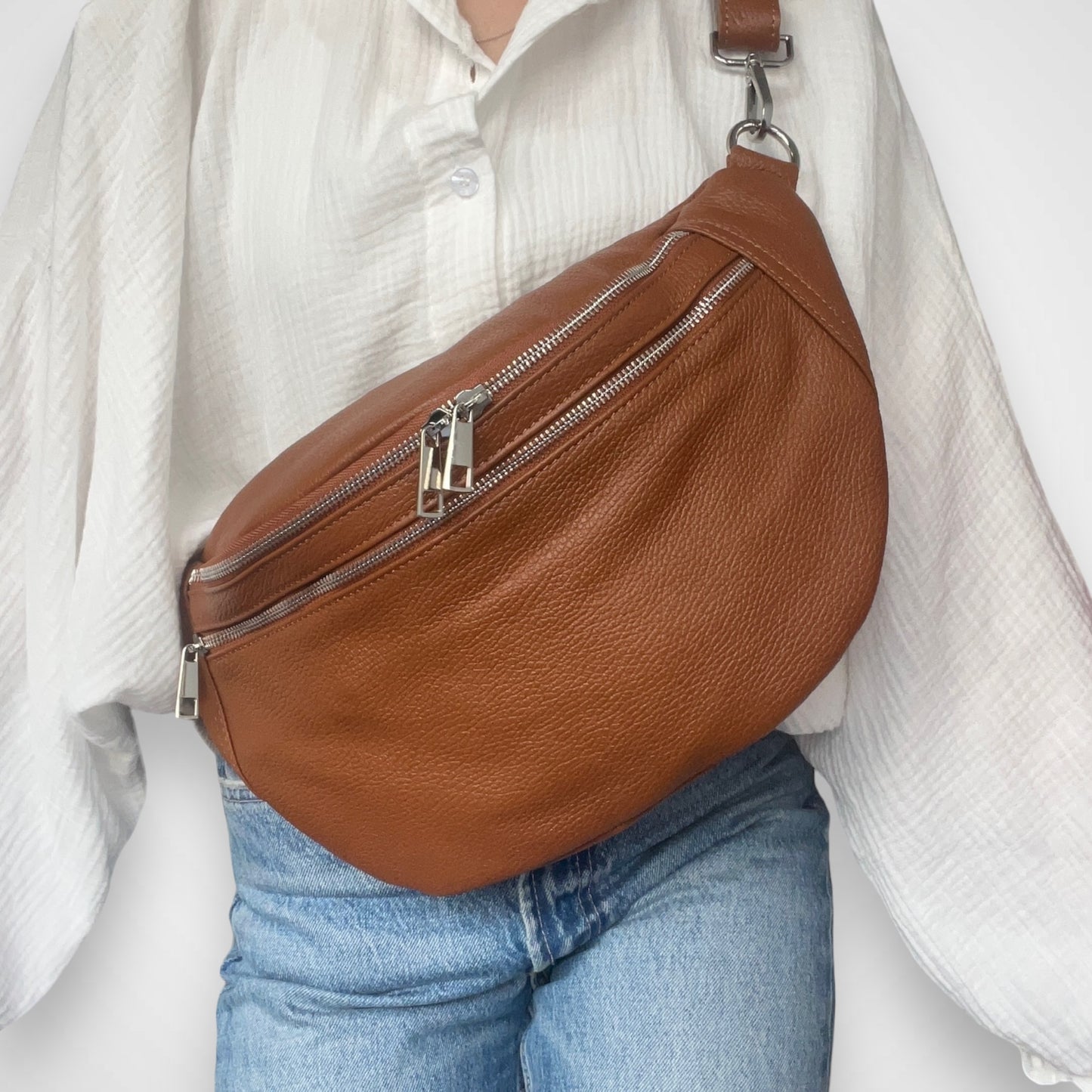 XL Crossbody Bag Leder - LEONA