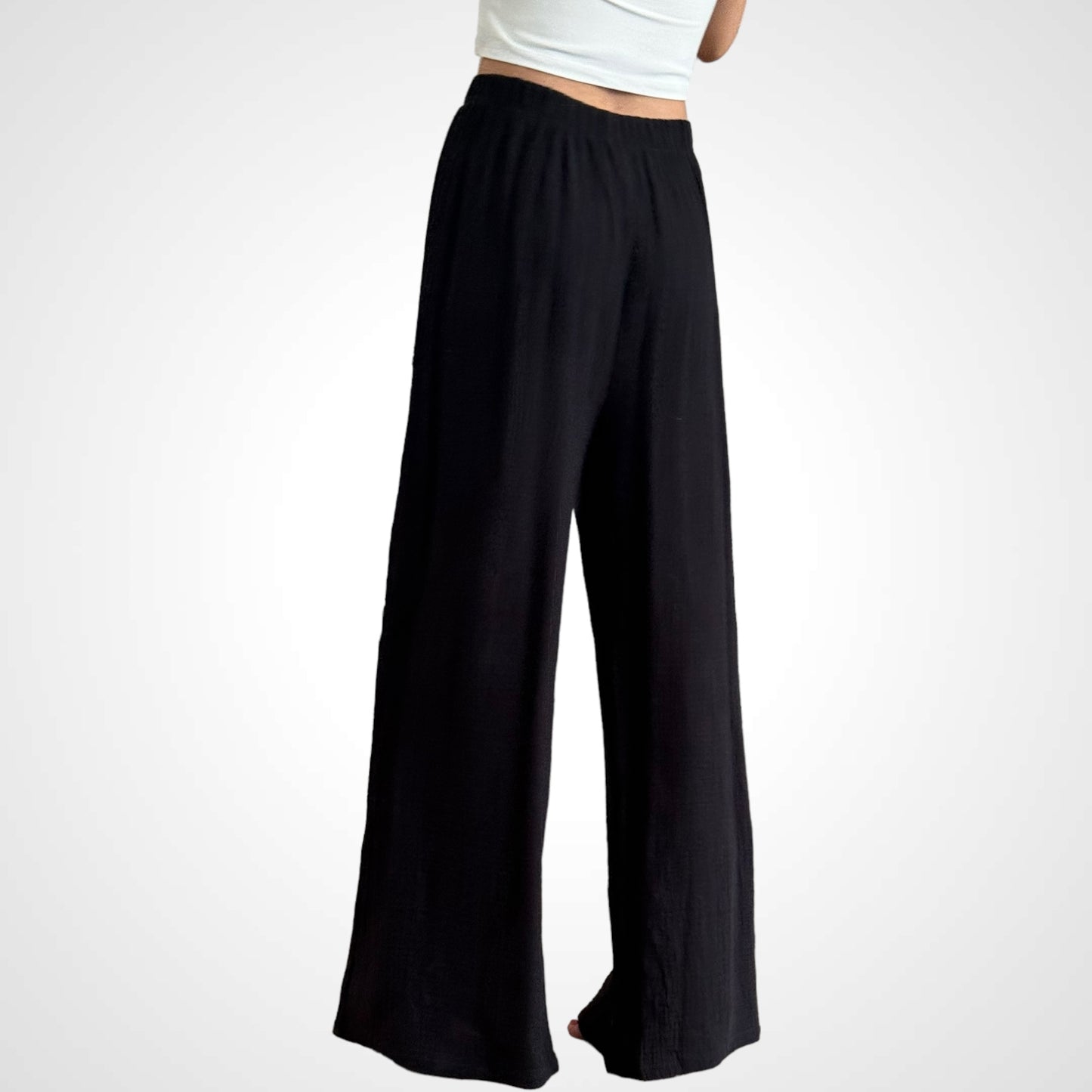 Musselinhose weites Bein Hellblau - ROSY