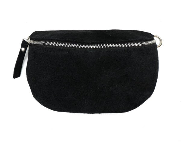 Damen Wildleder Crossbody Tasche Bauchtasche Umhängetasche Echtleder M