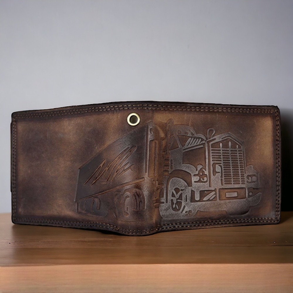 Büffel Leder Geldbörse | Portemonnaie | RFID-Schutz | Herren Brieftasche | LKW | Lastwagen