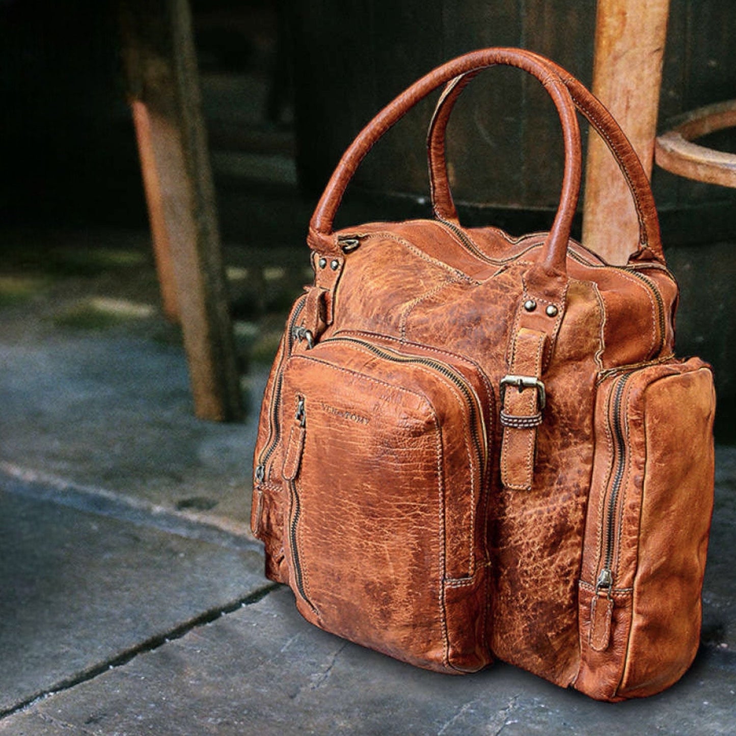 Weekender aus Waschleder | Reisetasche | Handtasche | gewaschenes Leder | Ledertasche