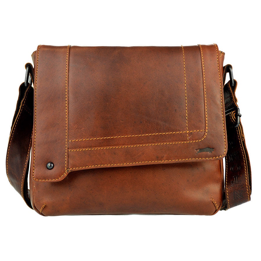 Umhängetasche Leder | Schultertasche | Ledertasche Cognac Braun