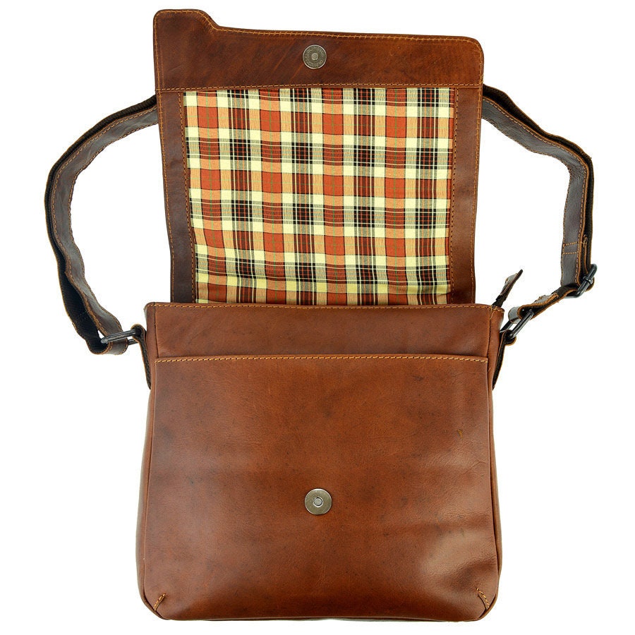 Umhängetasche Leder | Schultertasche | Ledertasche Cognac Braun
