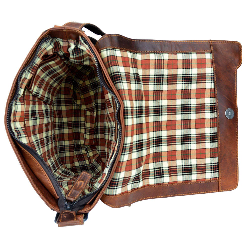 Umhängetasche Leder | Schultertasche | Ledertasche Cognac Braun