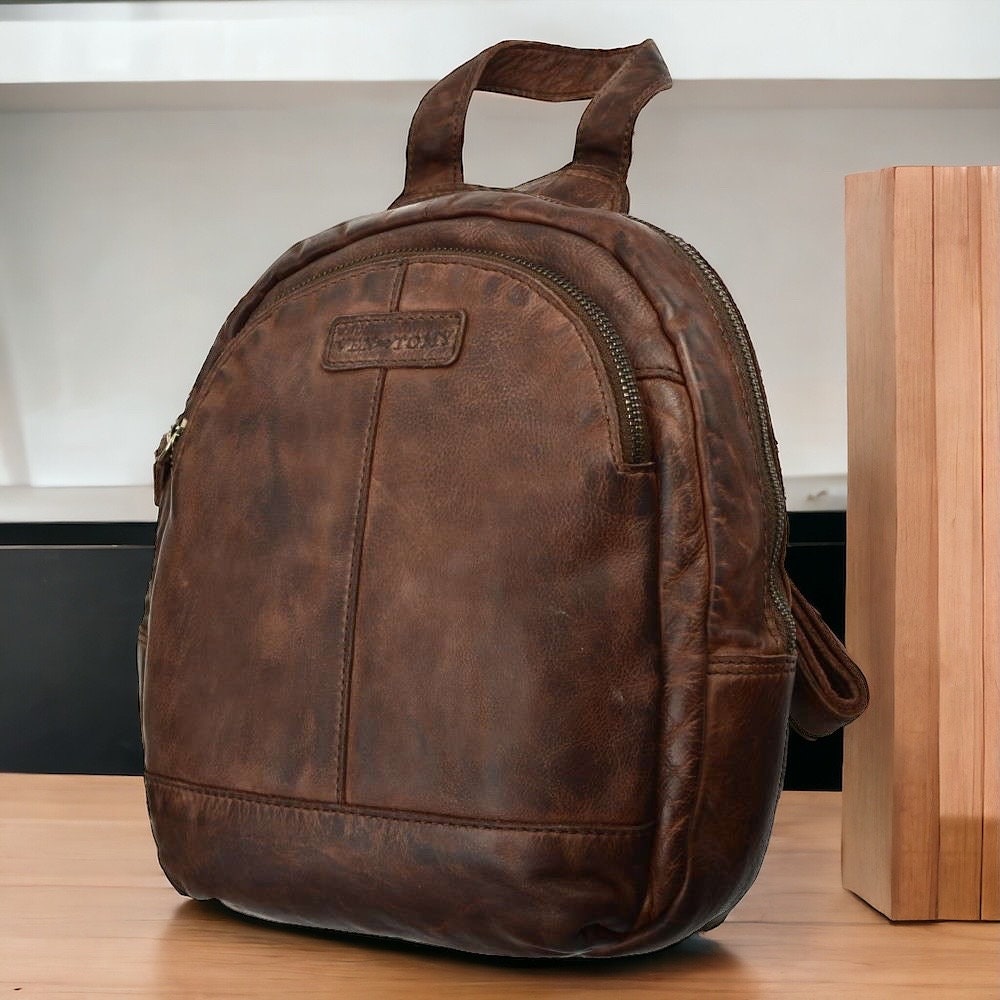 Rucksack aus Waschleder | Lederrucksack | Reisetasche | Laptoptasche | Businesstasche