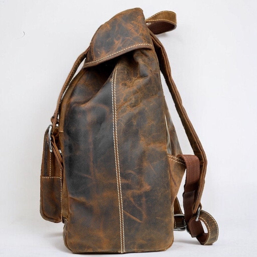 Hunterleder Rucksack | Reisetasche | Hunter-Leder | Wanderrucksack | Vintage Braun