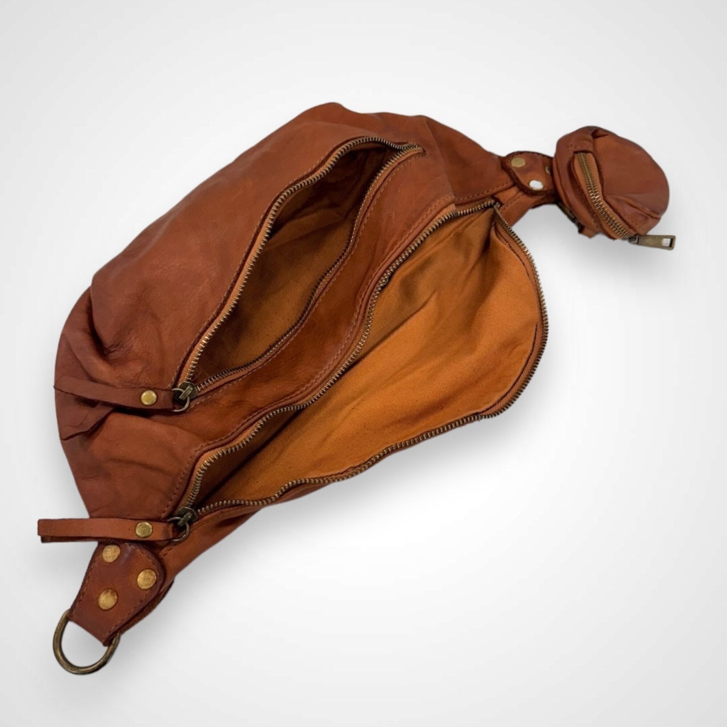 weiche Bauchtasche Leder, Premium Waschleder, Crossbody Bag, Bauchtasche, Umhängetasche mit Portemonnaie, gewaschenes Leder | Farbauswahl