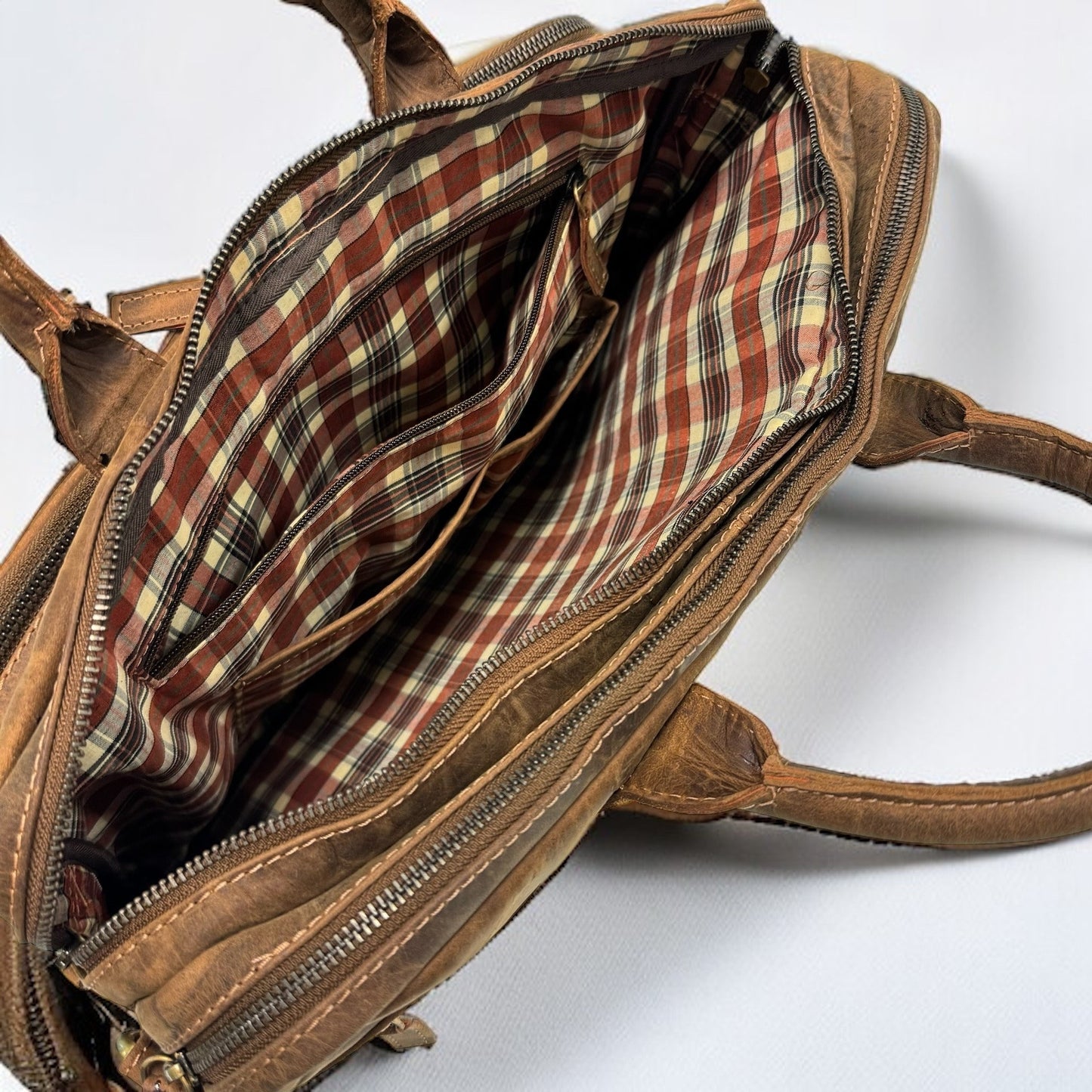 XL Laptoptasche | 3 Fächer Büffel Leder | Aktentasche | Umhängetasche | Reisetasche