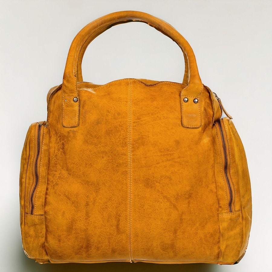 Weekender aus Waschleder | Reisetasche | Handtasche | gewaschenes Leder | Ledertasche