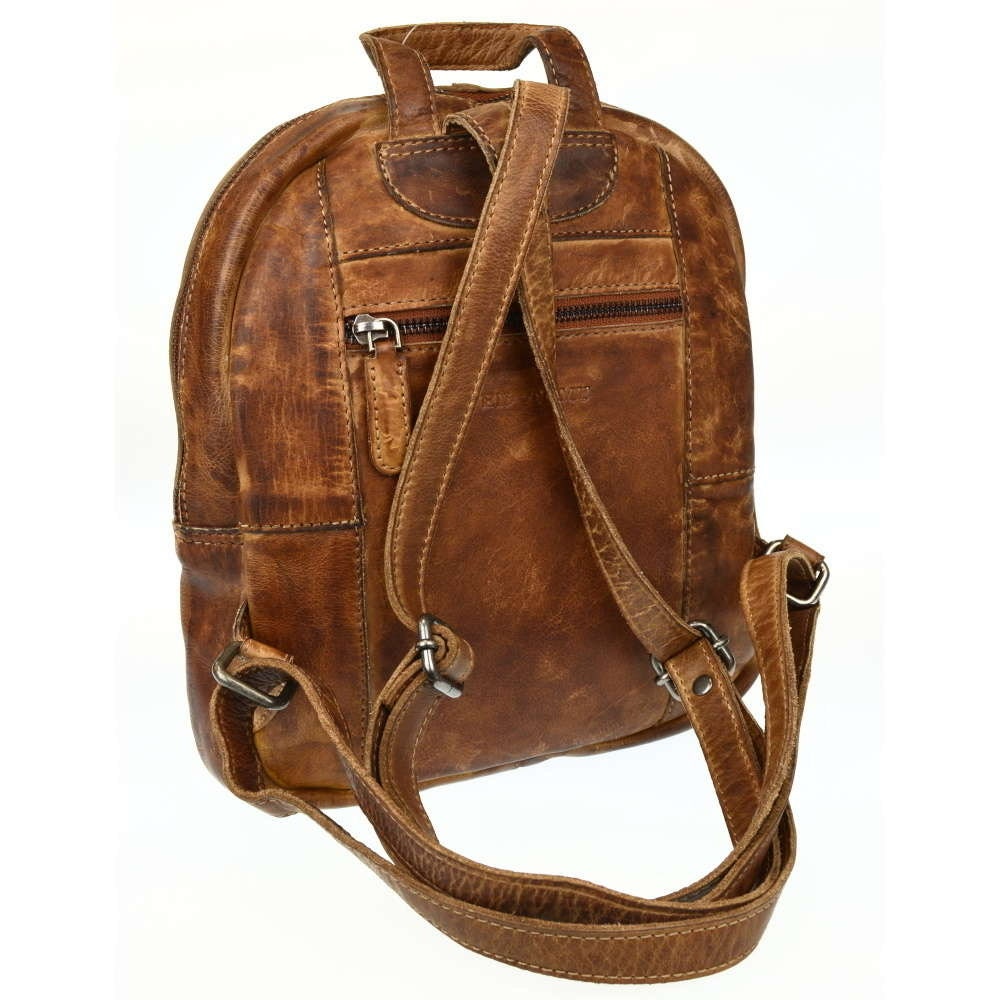 Rucksack aus Waschleder | Lederrucksack | Reisetasche | Laptoptasche