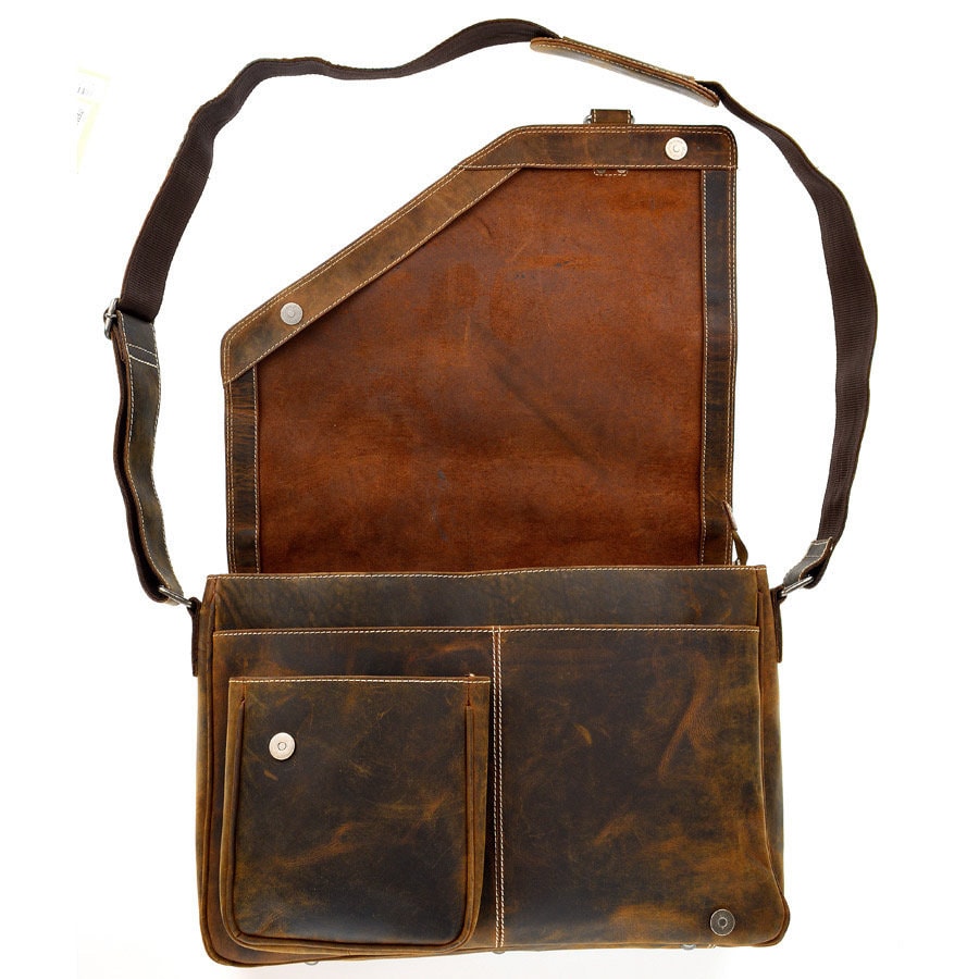 Leder Laptoptasche | Aktentasche | Umhängetasche | Messenger Bag