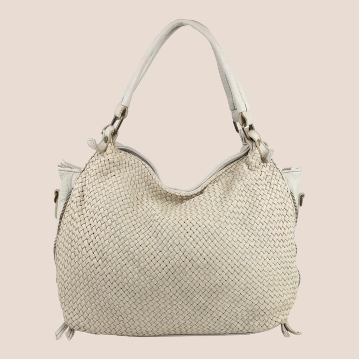 Handtasche fein Geflochten, gewebte Tasche, Gewaschene Leder, Hobo bag, Umhängetasche, Tote Bag, Schultertasche, geflochtenes Leder