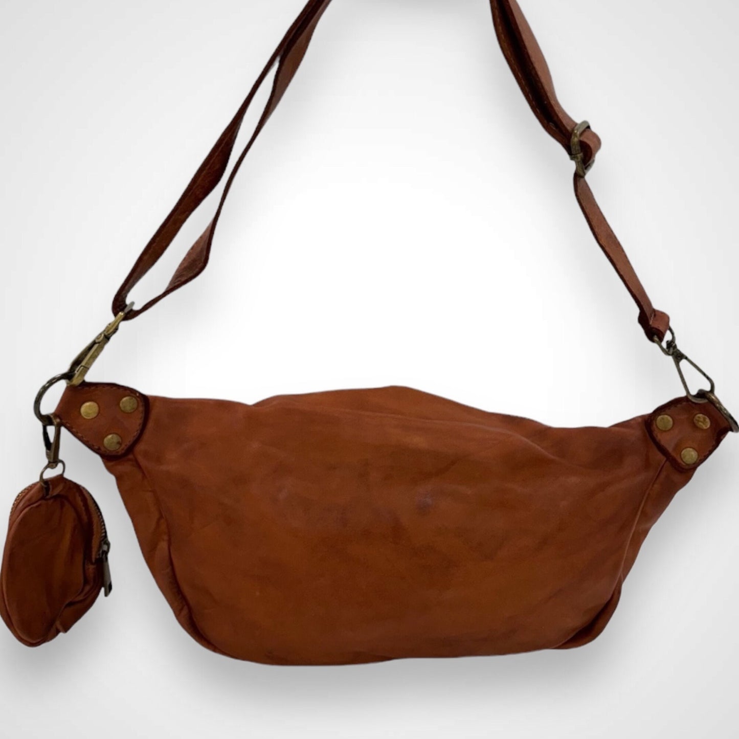 weiche Bauchtasche Leder, Premium Waschleder, Crossbody Bag, Bauchtasche, Umhängetasche mit Portemonnaie, gewaschenes Leder | Farbauswahl