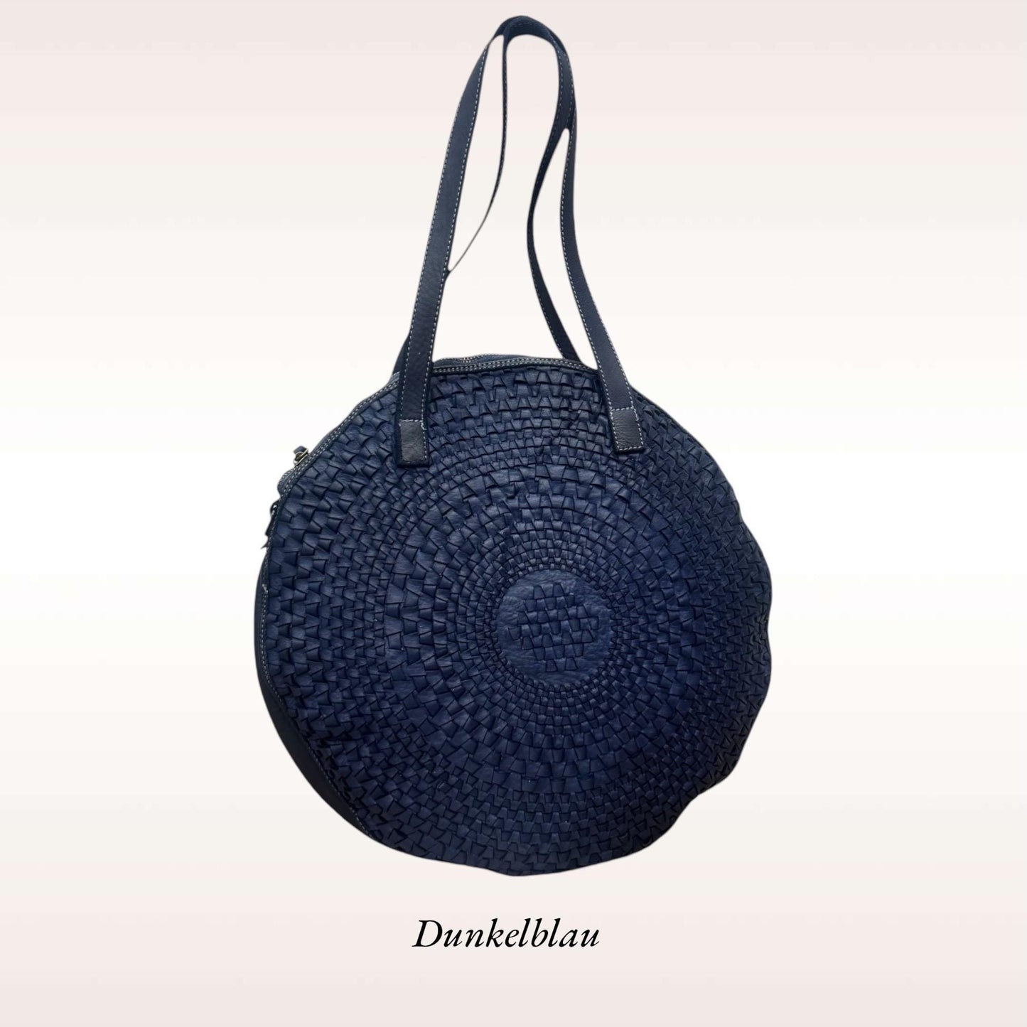 Damen Ledertasche mit Webmuster |Runde Tasche | Kalbsleder | weiche Ledertasche |Hochwertiges Leder | geflochtene Tasche rund,minimalistisch