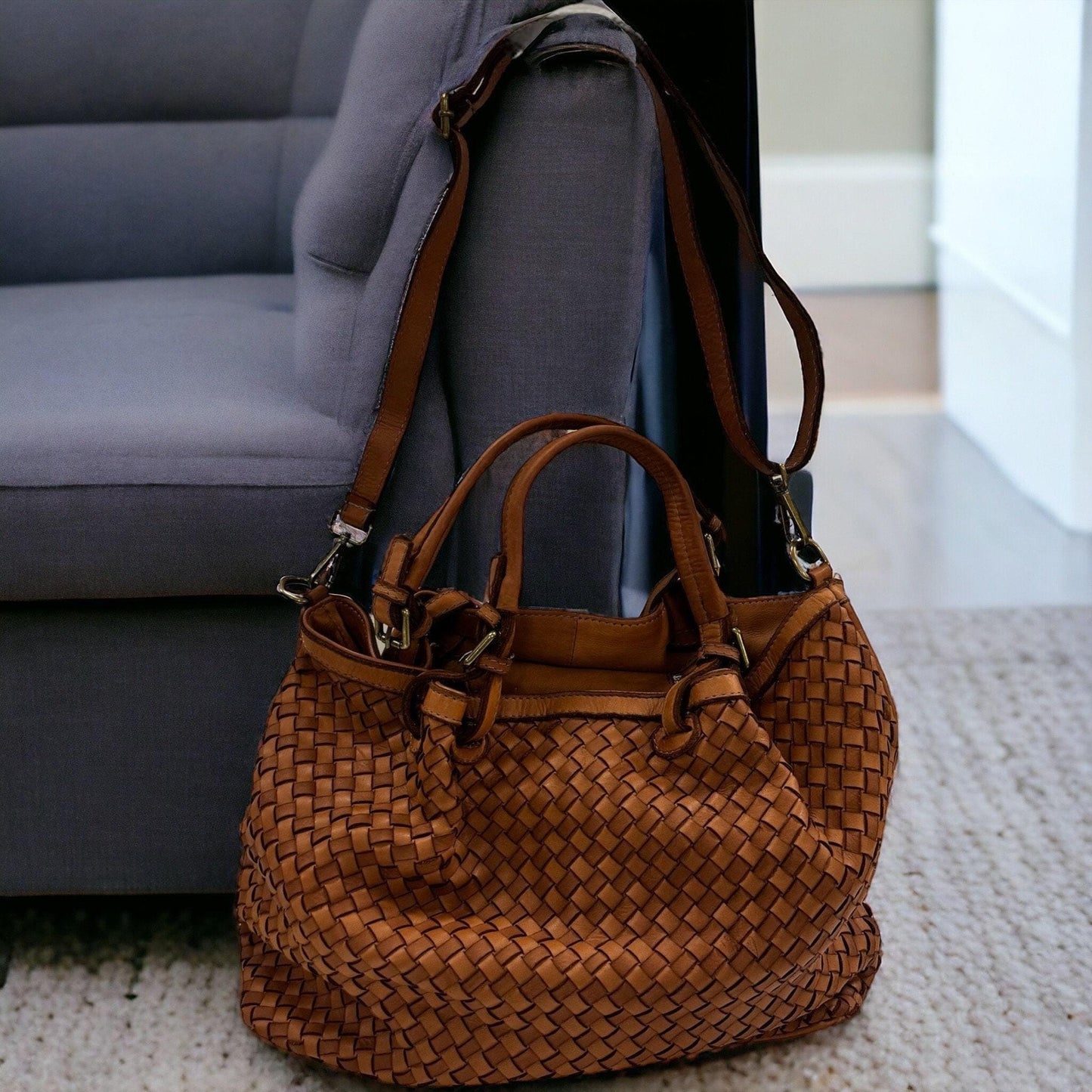 Geflochtene Handtasche, butterweiches Leder, Crossbody Bag, Hobo bag, Umhängetasche, gewebte Tasche, Tote Bag, Schultertasche,Farbauswahl