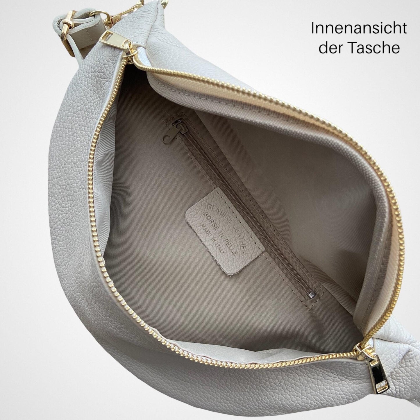 Bauchtasche Leder, mit goldenem Reißverschluss, Ledergurt, Umhängetasche, Geschenke Damen, Gürteltasche, Crossbag, Hüfttaschen