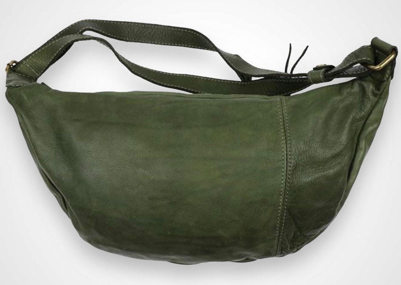 XXL Crossbody Bag, Premium Waschleder, Umhängetasche Damen, Crossbody Bag, Bauchtasche groß, gewaschenes Leder, Luxus Leder, Farbauswahl