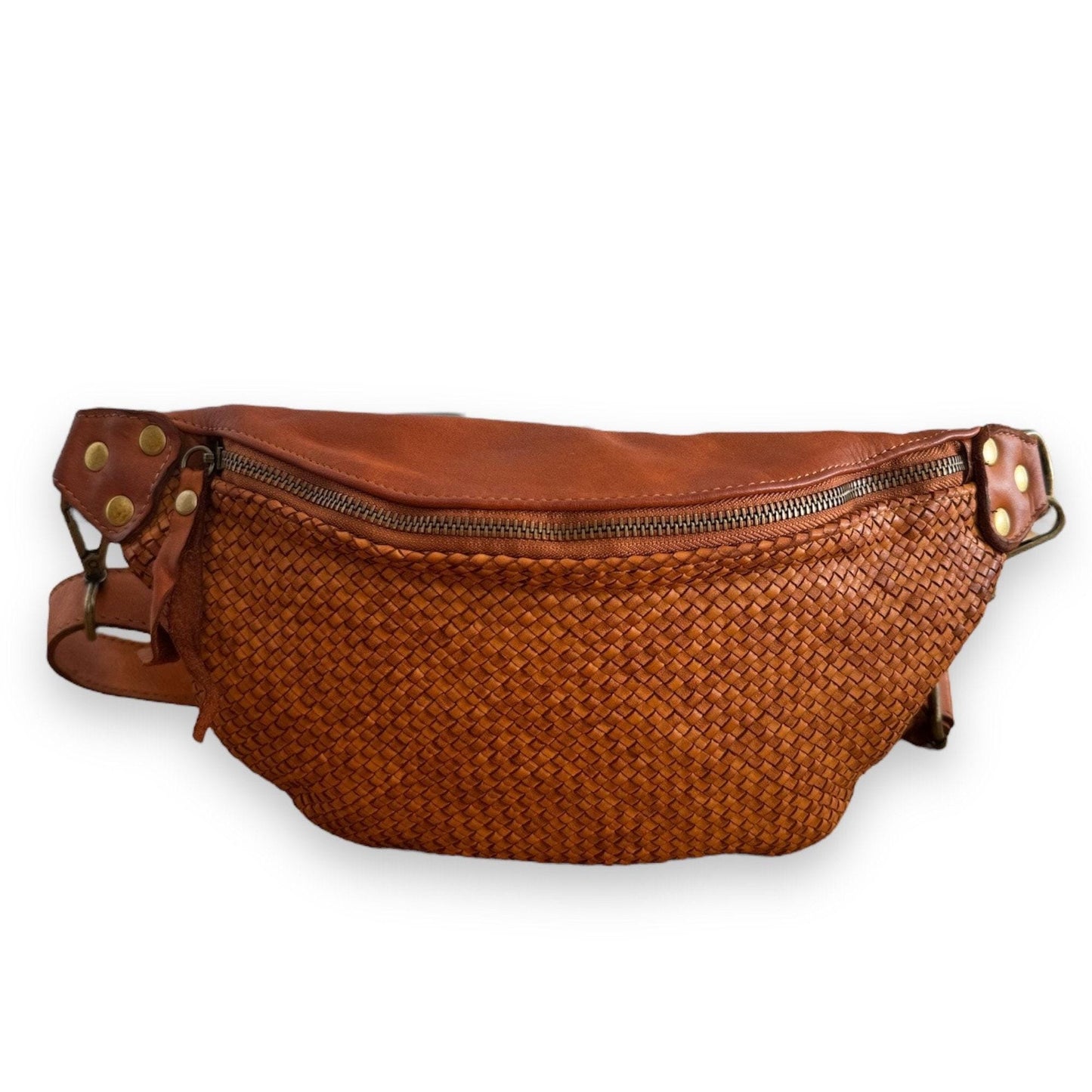Geflochtene Ledertasche, fein gewebt, butterweiches Premium Leder, Crossbody Bag, Bauchtasche Damen, Umhängetasche, Gürteltasche,Farbauswahl