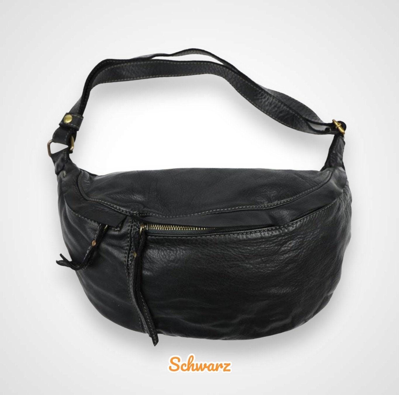 XXL Crossbody Bag, Premium Waschleder, Umhängetasche Damen, Crossbody Bag, Bauchtasche groß, gewaschenes Leder, Luxus Leder, Farbauswahl