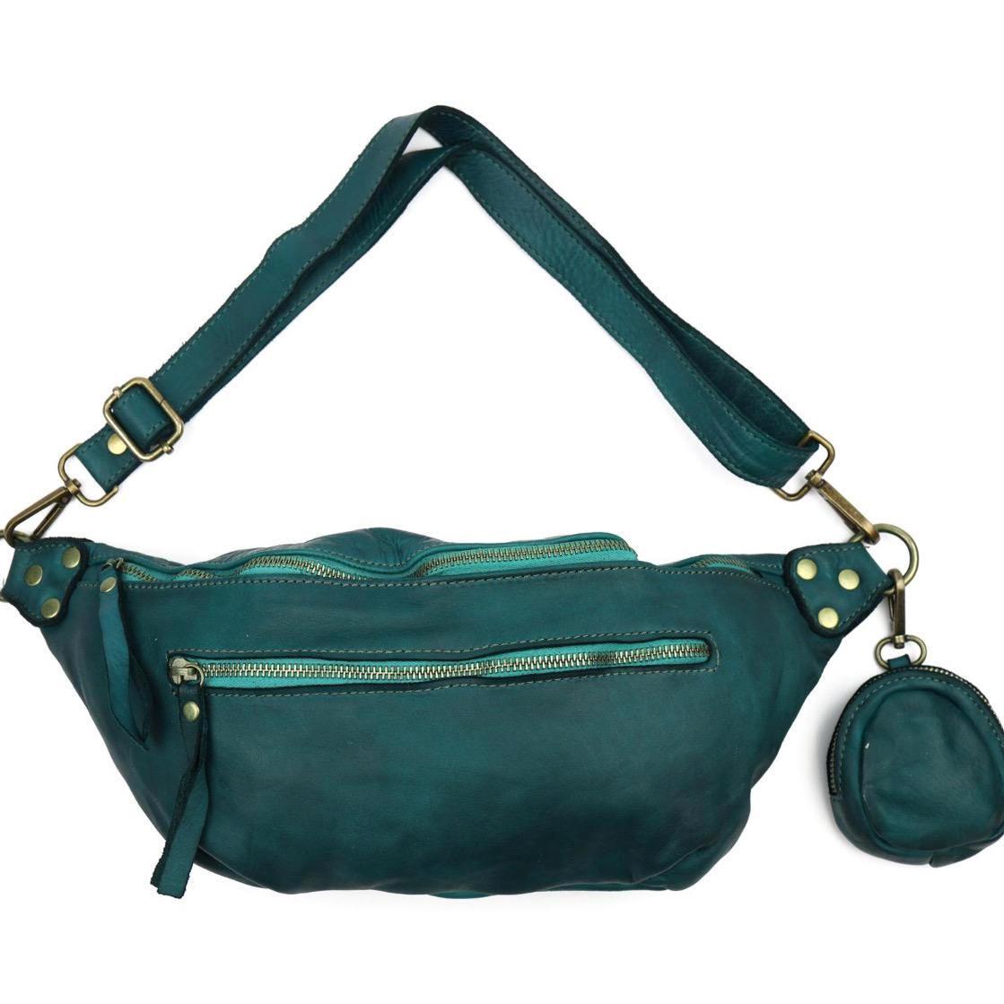 weiche Bauchtasche Leder, Premium Waschleder, Crossbody Bag, Bauchtasche, Umhängetasche mit Portemonnaie, gewaschenes Leder | Farbauswahl