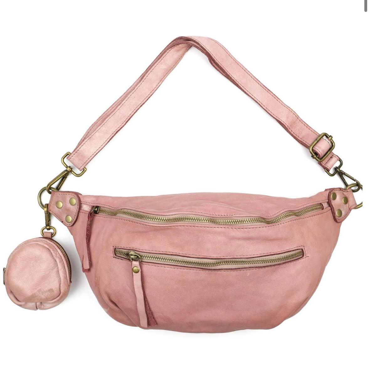 weiche Bauchtasche Leder, Premium Waschleder, Crossbody Bag, Bauchtasche, Umhängetasche mit Portemonnaie, gewaschenes Leder | Farbauswahl