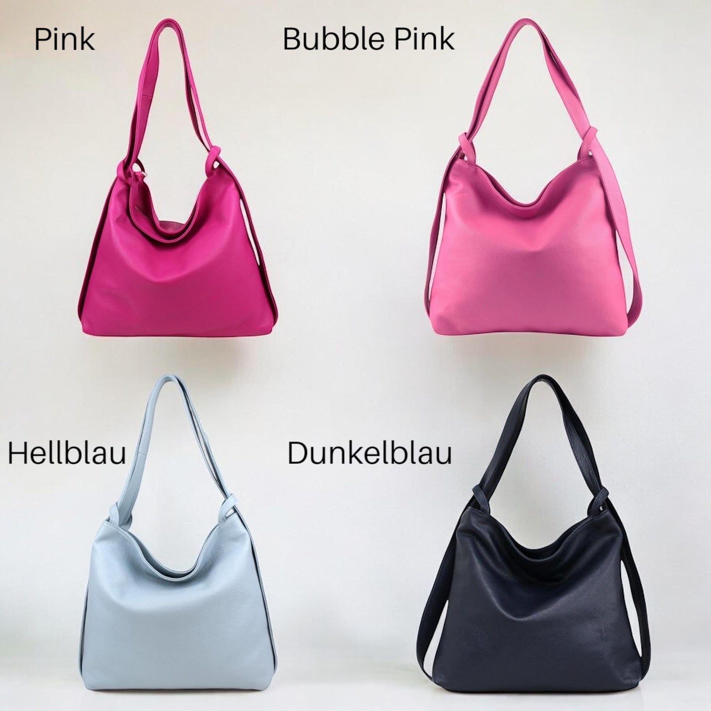 Rucksacktasche Leder, Schultertasche Damen, 2 in 1 Tasche, Handtasche, Rucksack Leder, Shopper, Tragetasche, Einkaufstasche, Business Tasche