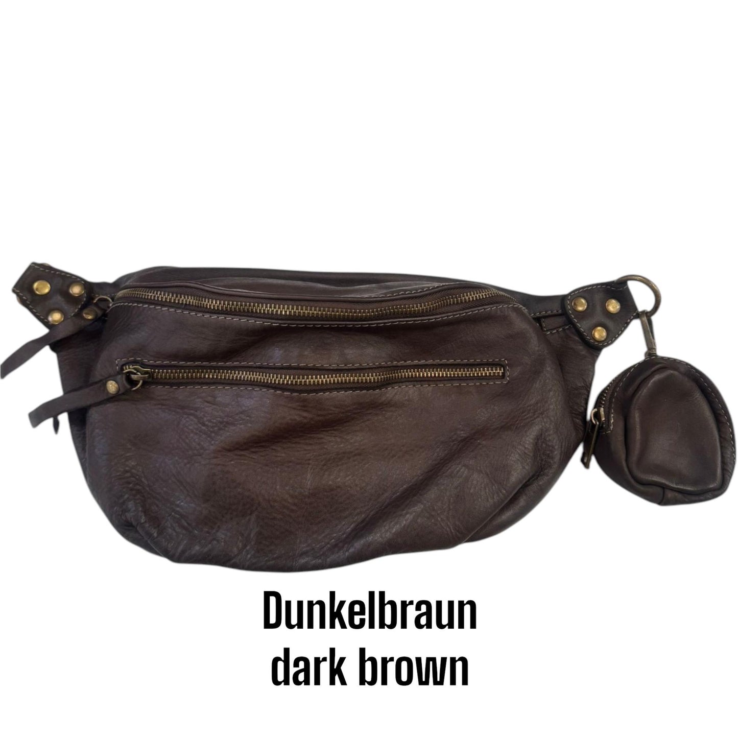 weiche Bauchtasche Leder, Premium Waschleder, Crossbody Bag, Bauchtasche, Umhängetasche mit Portemonnaie, gewaschenes Leder | Farbauswahl