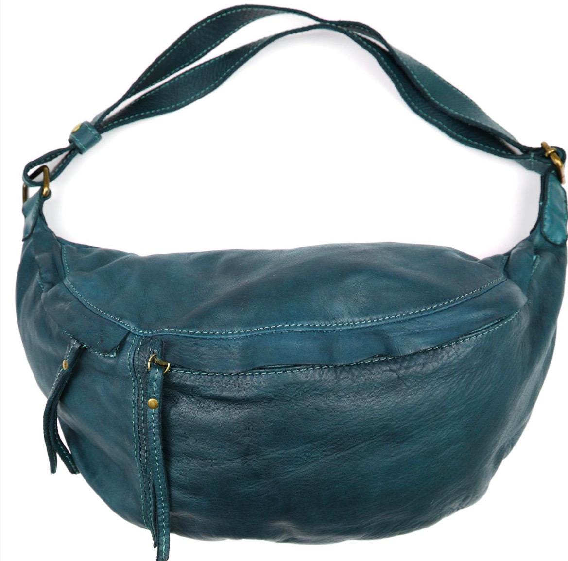 XXL Crossbody Bag, Premium Waschleder, Umhängetasche Damen, Crossbody Bag, Bauchtasche groß, gewaschenes Leder, Luxus Leder, Farbauswahl