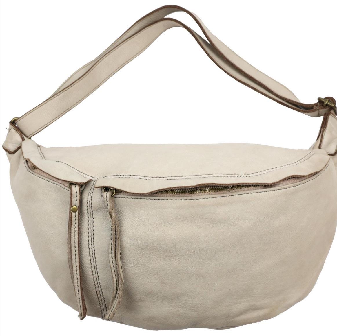 XXL Crossbody Bag, Premium Waschleder, Umhängetasche Damen, Crossbody Bag, Bauchtasche groß, gewaschenes Leder, Luxus Leder, Farbauswahl